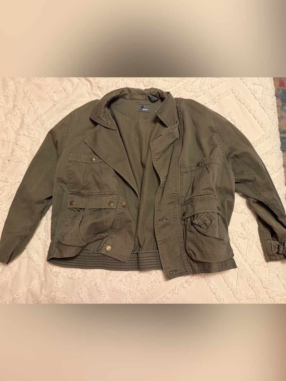 Women's Olive Utility Field Jacket with Multiple Pockets